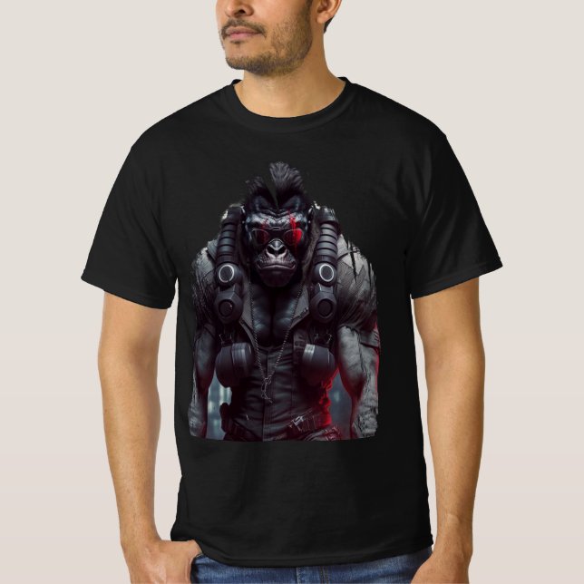 Gorilla märkre-födelsedagskjorta vegan gorilla pås t shirt (Framsida)