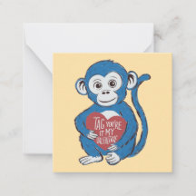Gorilla "Märkre You are it"-kort för Valentineser