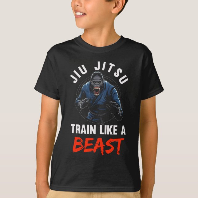 Gorilla Martial Arts Beast Brazilian Jiu Jitsu T Shirt (Framsida)