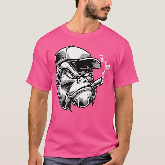 Gorilla med cigarr Silverbackapa T Shirt (Framsida)