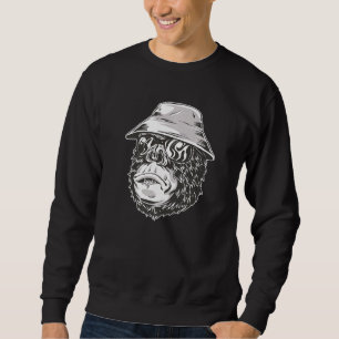 Gorilla med hatt och solglasögon lång ärmad tröja