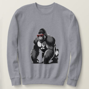 Gorilla med hjärtformade solglasögon lång ärmad tröja