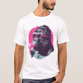 Gorilla med solglasögon och bubbelgum t shirt