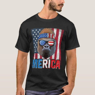 Gorilla Merica 4 juli Amerikansk Gorilla Ape Pa T Shirt