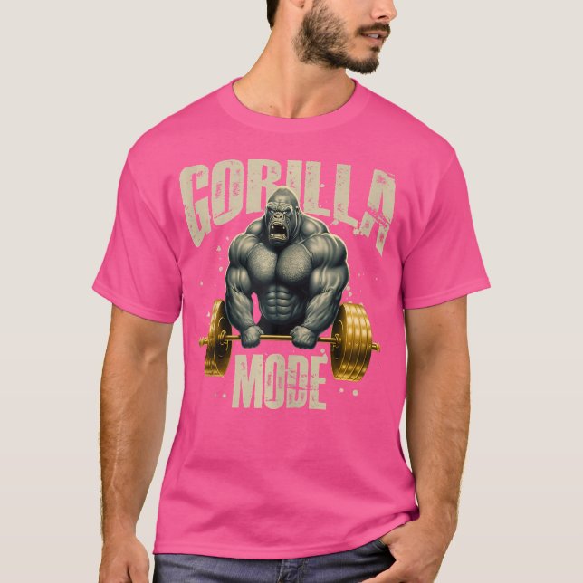 Gorilla Mode-Beasten Workout  Weightlift Body T Shirt (Framsida)