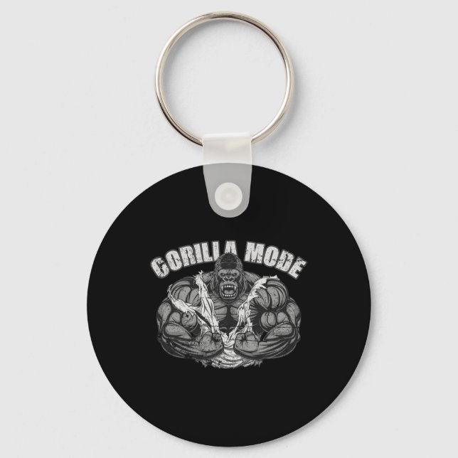 Gorilla Mode Gym Ape Fitness Coach Swole Monkey  Nyckelring (Framsida)