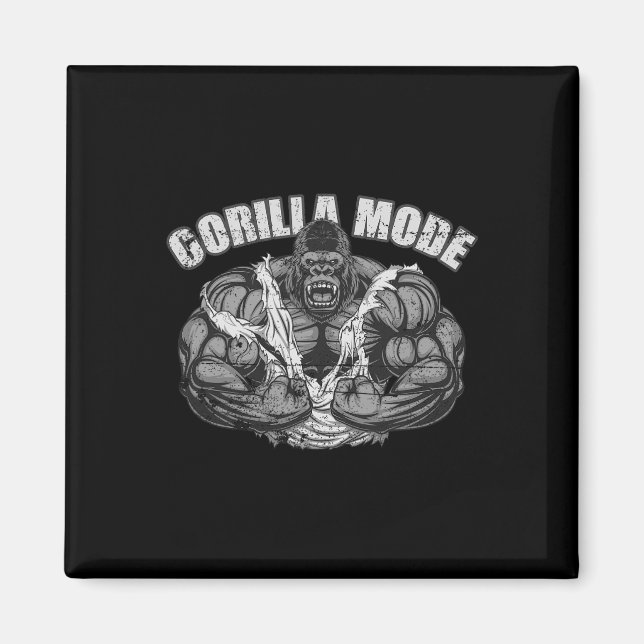 Gorilla Mode Gym Ape Fitness Tränare Swole Apa Magnet (Framsidan)