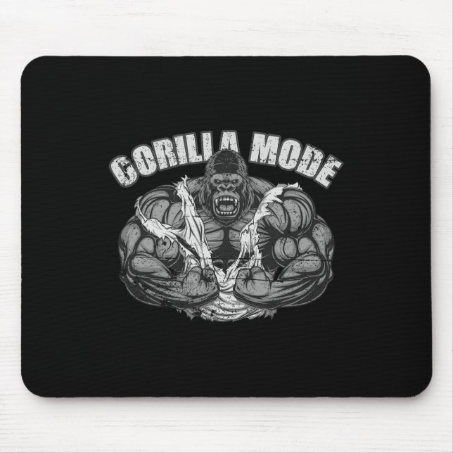 Gorilla Mode Gym Ape Träningscoach Swole Monkey  Musmatta (Framsidan)