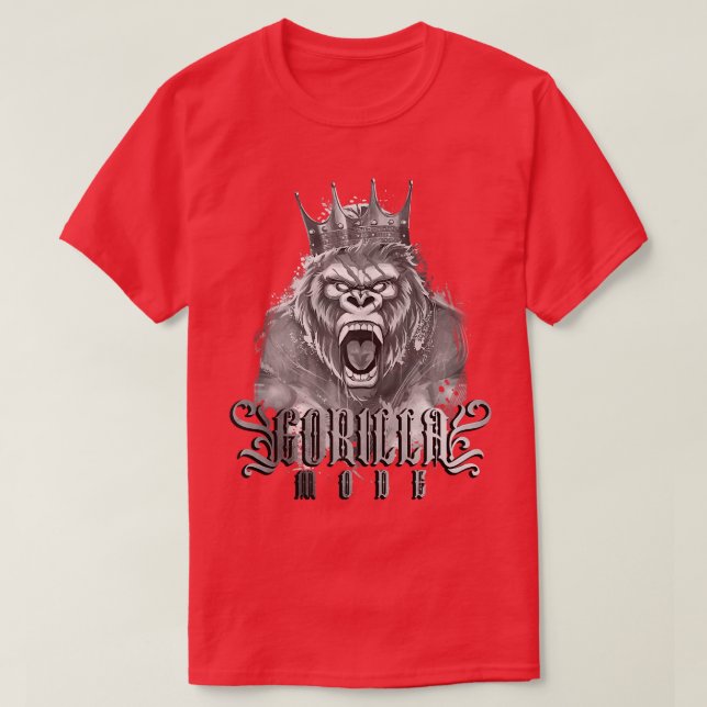 Gorilla Mode Gym Motivation Bodybuilding Kung Beas T Shirt (Design framsida)