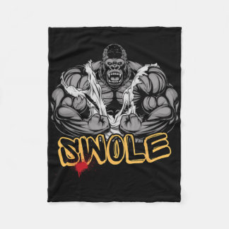 Gorilla Mode Stark Kroppsbyggande Träning Muskel S Fleecefilt