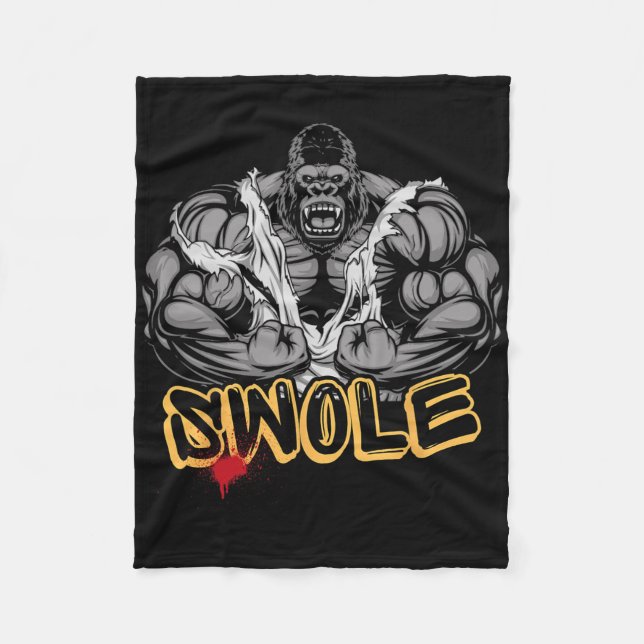 Gorilla Mode Stark Kroppsbyggande Träning Muskel S Fleecefilt (Framsidan)