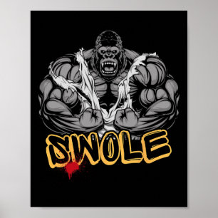 Gorilla Mode Stark Kroppsbyggande Träning Muskel S Poster