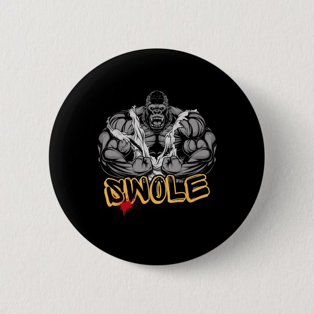 Gorilla Mode Strong Bodybuilding Workout Muscle Sw Knapp (Framsida)