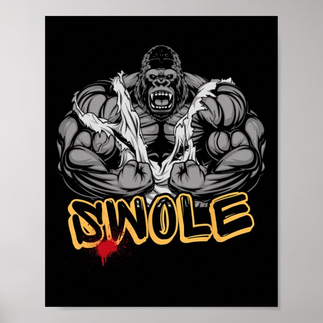 Gorilla Mode Strong Bodybuilding Workout Muscle Sw Poster (Framsidan)