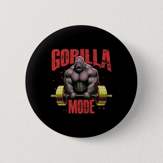 Gorilla Mode Tyngdlyftning Gym Bodybuilding Tränin Knapp (Framsida)