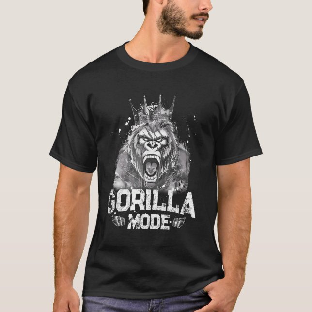 Gorilla Mode Workout Gym Success Fitness Kung Beas T Shirt (Framsida)