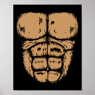 Gorilla Monkey Belly Chest Costume Diy Halloween Poster