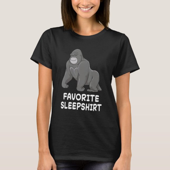 Gorilla Monkey Gorillas Nap Sleeping Pajama T Shirt (Framsida)