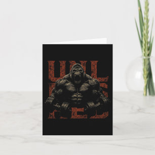 Gorilla Monkey Gym Bära Bodybuilding Workout Motiv Kort
