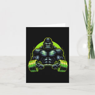 Gorilla Monkey Gym Bära Bodybuilding Workout Motiv Kort