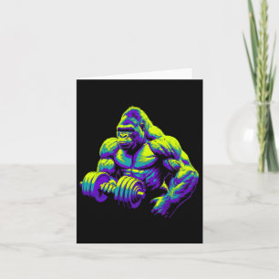 Gorilla Monkey Gym Bära Bodybuilding Workout Motiv Kort
