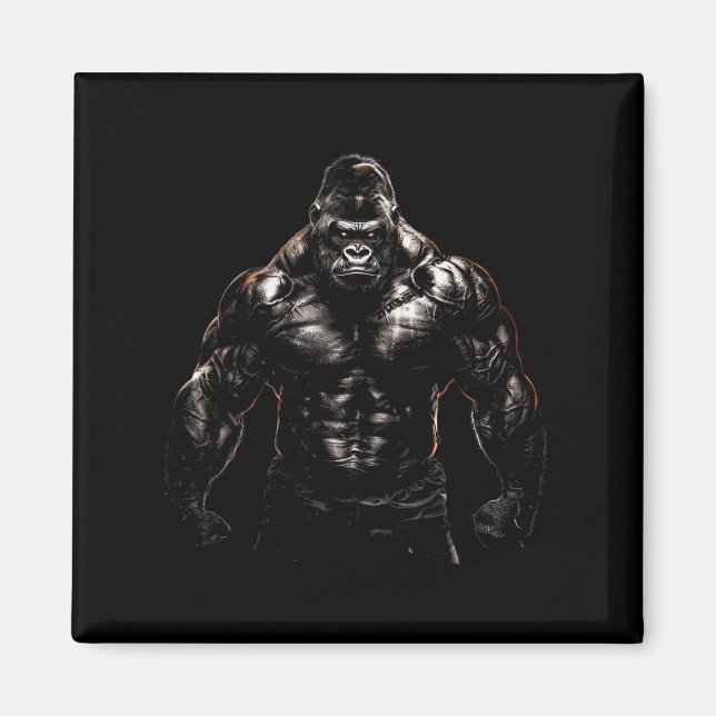 Gorilla Monkey Gym Bära Bodybuilding Workout Motiv Magnet (Framsidan)
