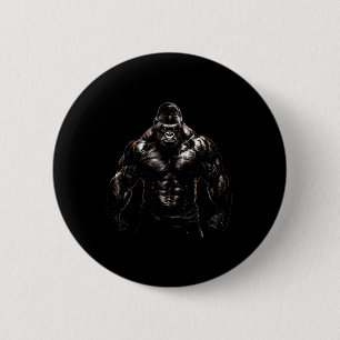 Gorilla Monkey Gym Träningskläder Bodybuilding Trä Knapp