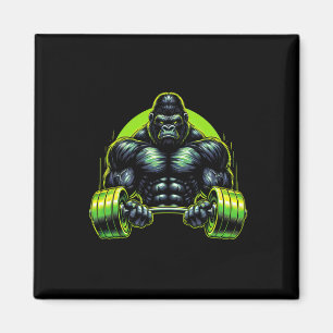 Gorilla Monkey Gym Träningskläder Bodybuilding Trä Magnet