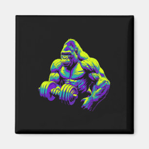 Gorilla Monkey Gym Träningskläder Bodybuilding Trä Magnet