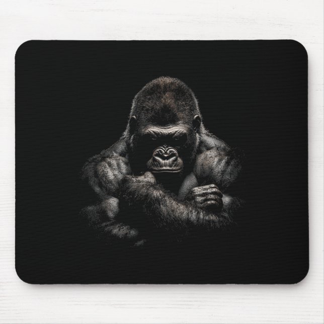 Gorilla Monkey Gym Träningskläder Bodybuilding Trä Musmatta (Framsidan)
