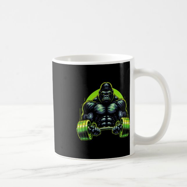 Gorilla Monkey Gymkläder Bodybuilding Träningsmoti Kaffemugg (Höger)
