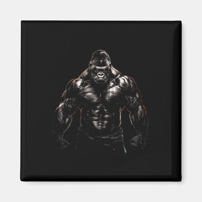 Gorilla Monkey Gymkläder Bodybuilding Träningsmoti Magnet (Framsidan)