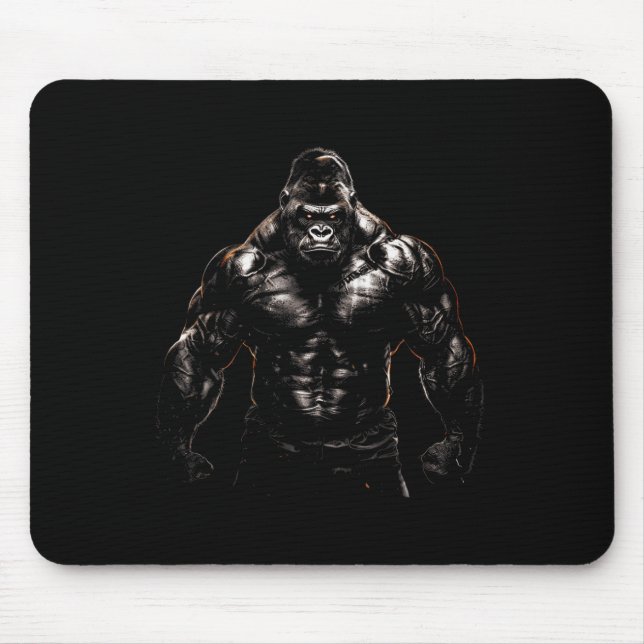 Gorilla Monkey Gymkläder Bodybuilding Träningsmoti Musmatta (Framsidan)