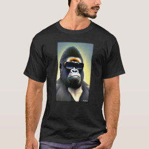 Gorilla Monkey Sunglasses Wildlife Animals Zoo for T Shirt
