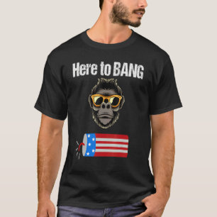 Gorilla Monkey US Flagga 4 juli... T Shirt
