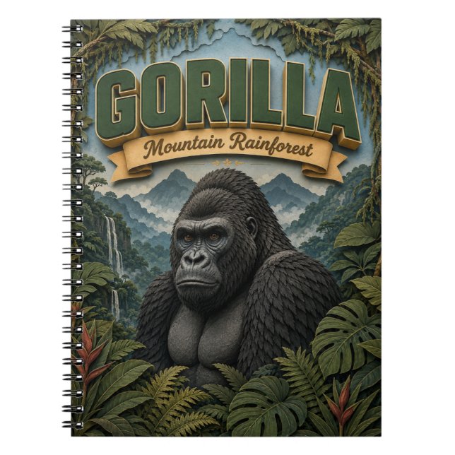 Gorilla Mountain Rainforest POPCUT Anteckningsbok (Framsidan)