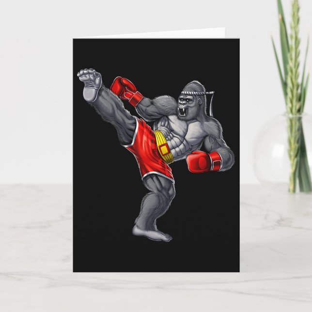 Gorilla Muay Thai Boxing Karate Kickboxing Martial Kort (Framsida)