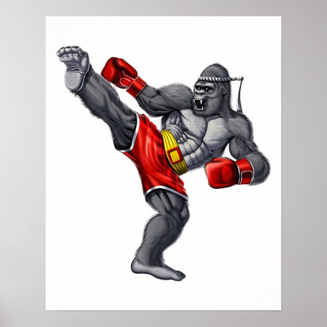 Gorilla Muay Thai Fighter Poster (Framsidan)