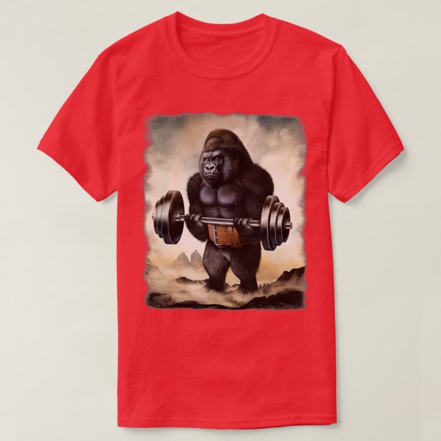 Gorilla Muscle Training Weightlyftning T Shirt (Design framsida)