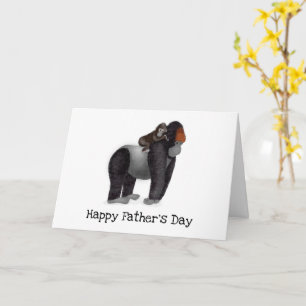Gorilla- och baby-Fars dag-kort Kort