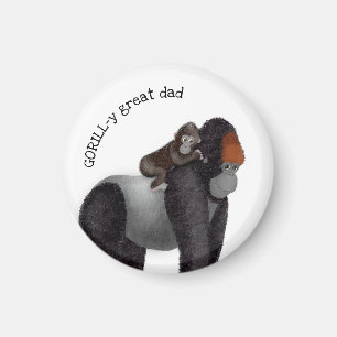Gorilla och baby, magnet "underbara pappa"