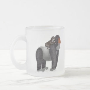 Gorilla och baby (underbara pappa), det frostade g frostad glasmugg