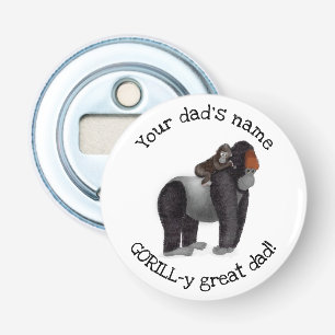 Gorilla och baby "underbara pappa" flaska öppnare
