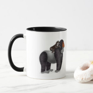 Gorilla och baby "underbara pappa" mugg