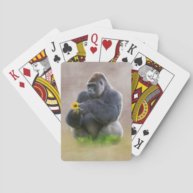 Gorilla och gultdaisy kortlek (Baksidan)