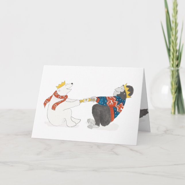 Gorilla och Polar Bear-julkort Kort (Framsida)