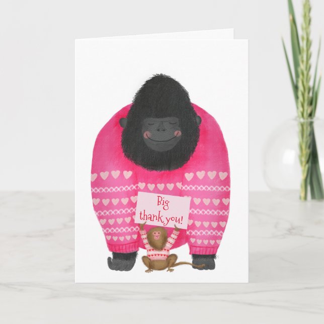 Gorilla- och pygmy marmoset "big Tacker you"-kort Kort (Framsida)
