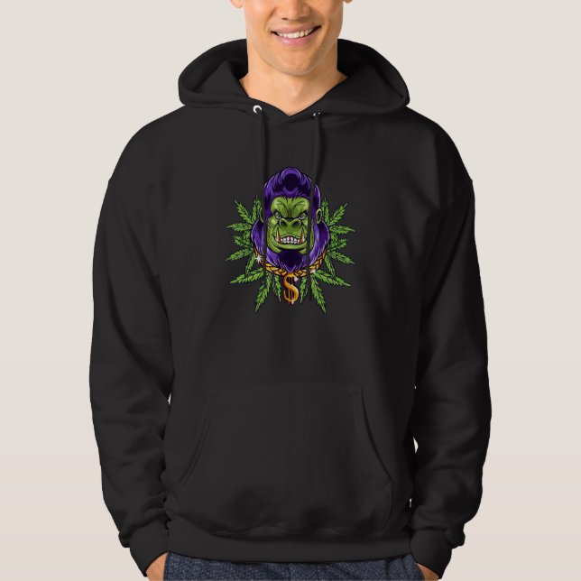 Gorilla Ogräs Inspired Gorilla Og Strain Related G Hoodie (Framsida)