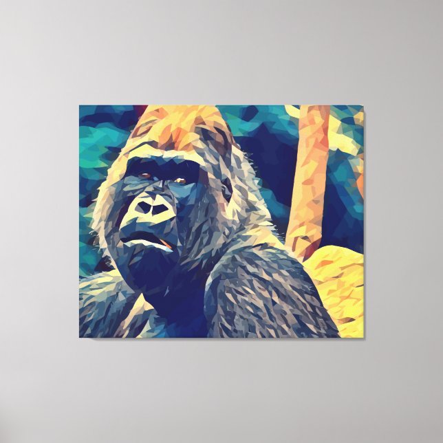 Gorilla Original Abstrakt djungel Art Canvastryck (Framsida)