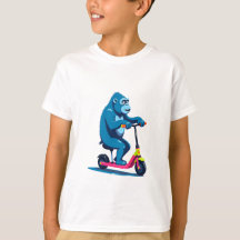 Gorilla på en Barn Scooter - Funny Kids T-Shirt